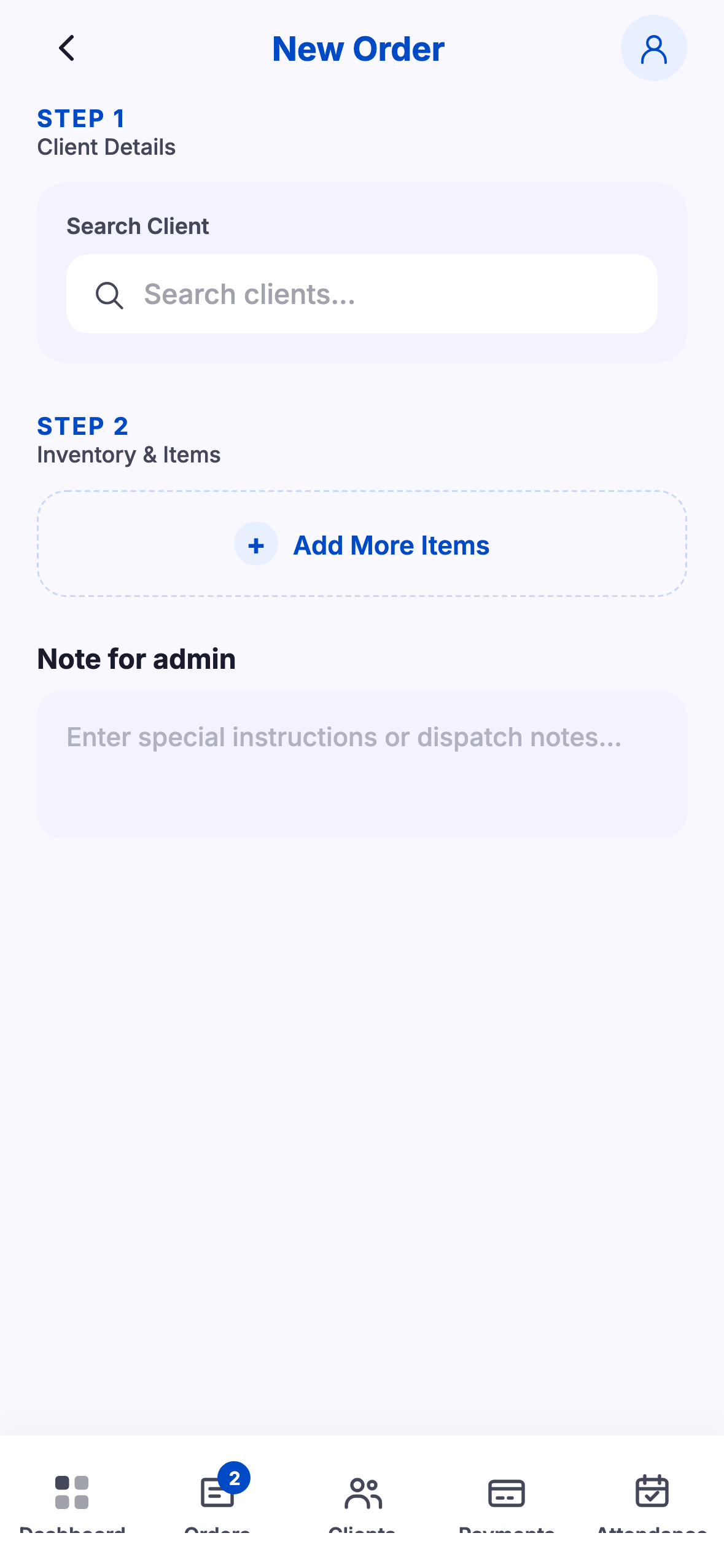 Take an order screenshot